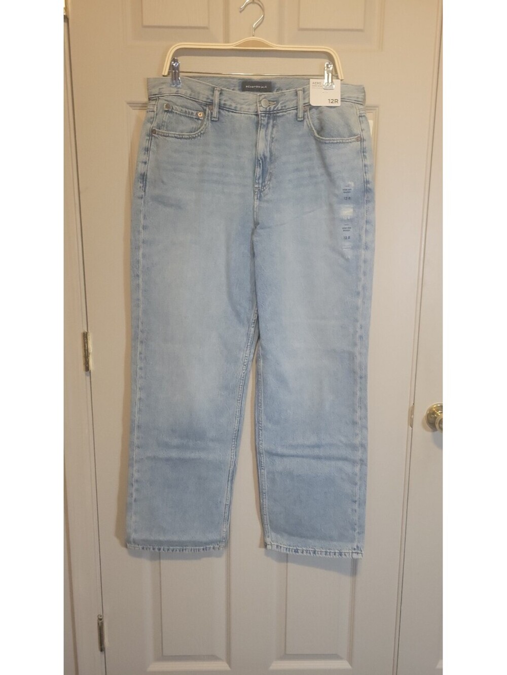 Aeropostale High Rise Baby Straight Light Wash Jeans Size 12R